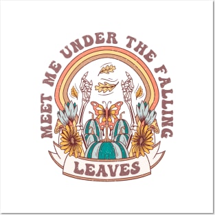 Meet me under the falling leaves Posters and Art